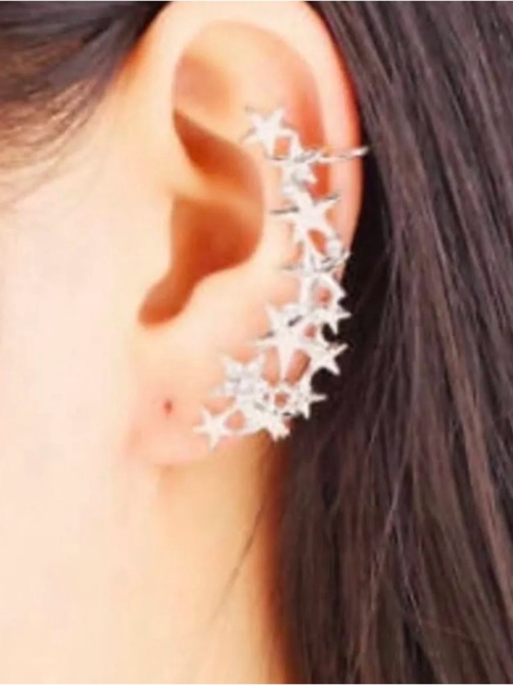 Urban Outfitters Silver Star Cascade Ear Cuff - Women Jewelry